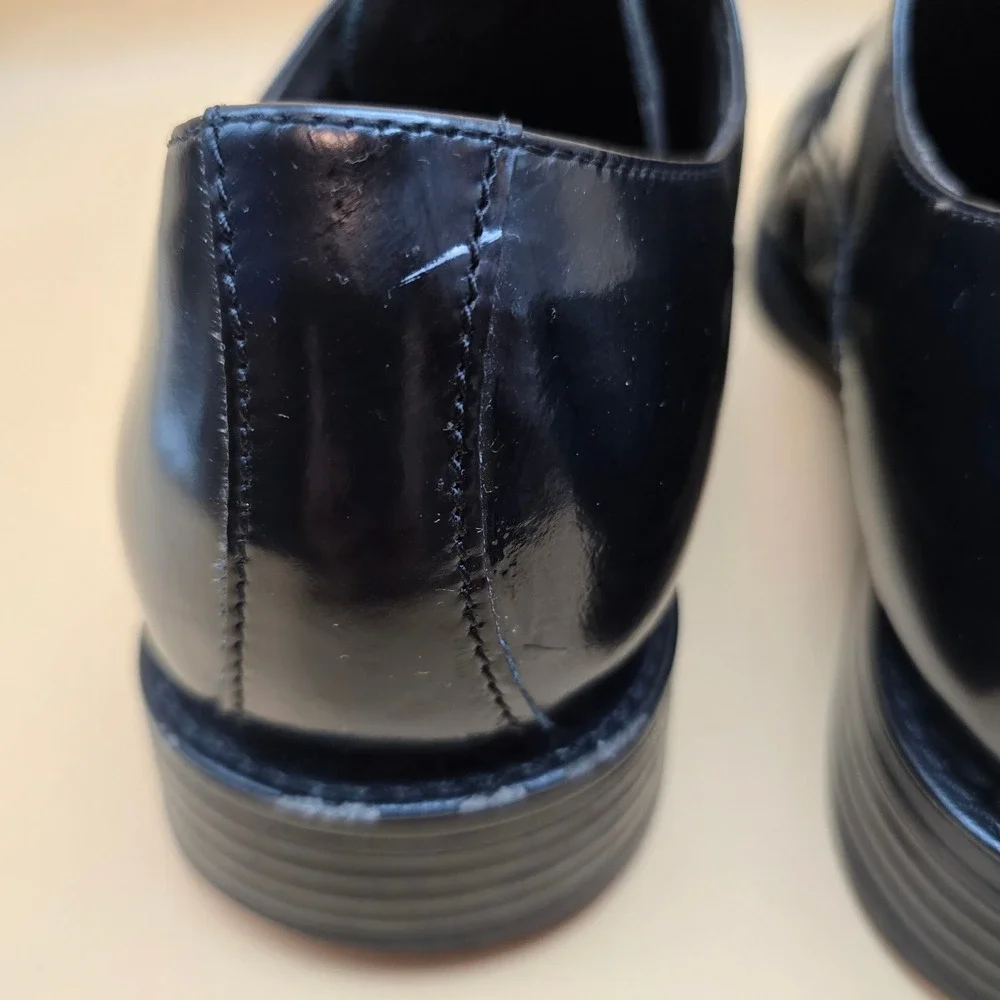 Johnston & Murphy Mens Black Leather‎ Cap Toe Derby Dress Shoes 20-3241 / 11M